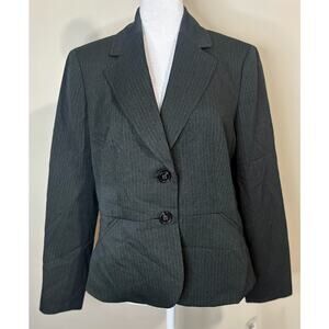 Le Suit Two-Button Gray Pinstripe Women's Blazer Petite Size‎ 8 NWT